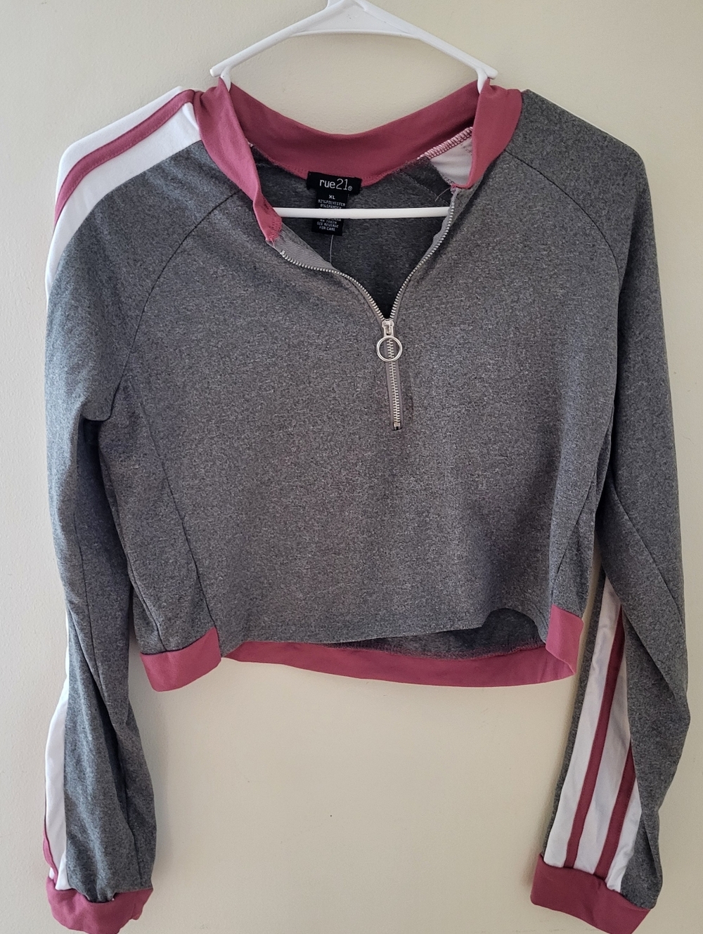 Rue21 Crop Half Zip Sweatshirt Size XL Nwt